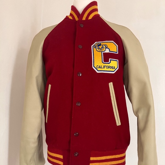 Vintage Leather and Wool Varsity Jacket - Picture 2 of 16